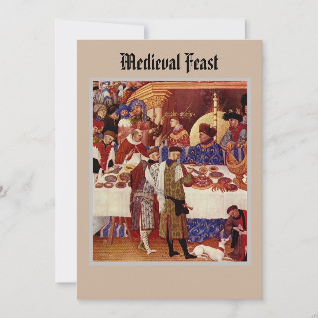 Correspondance Carte de note plat de la fête médiévale (Devant)