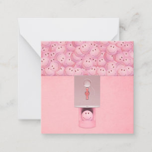 Correspondance Carte de note plat de la machine à gumball rose