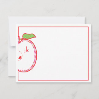 Correspondance Carte de note plat Monogram Red Apple