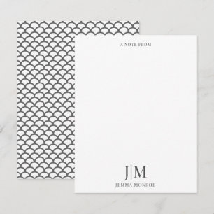 Correspondance Carte de note plat Motif Monogram Moderne