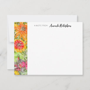 Correspondance Carte de note plat orange rouge Rudbeckia