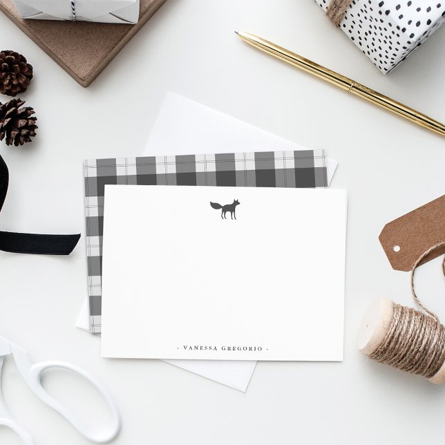 Correspondance Carte de note plat personnalisée Winter Fox (Créateur téléchargé)