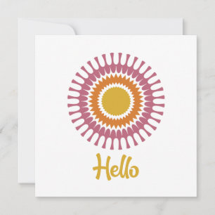 Correspondance Carte de note plat Sunburst Retro en violet et or