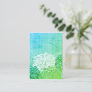 Correspondance Carte de note plate Bright Hydrangea Blooms
