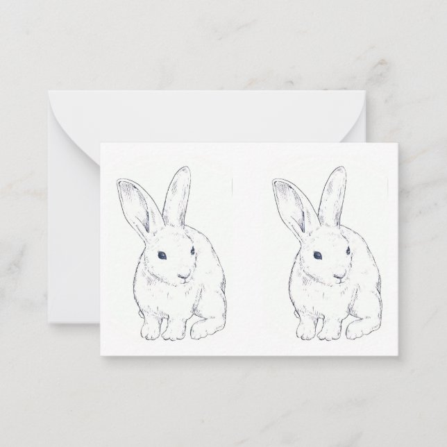 Correspondance Carte de note plate Bunny Rabbit (Devant)
