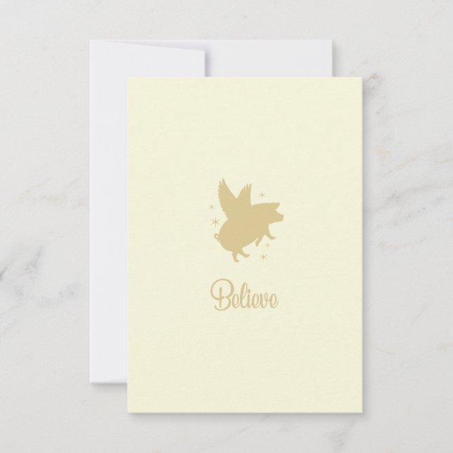 Correspondance Carte de note plate de Flying Pig Believe (Devant)