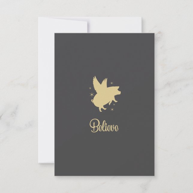 Correspondance Carte de note plate de Flying Pig Believe (Devant)