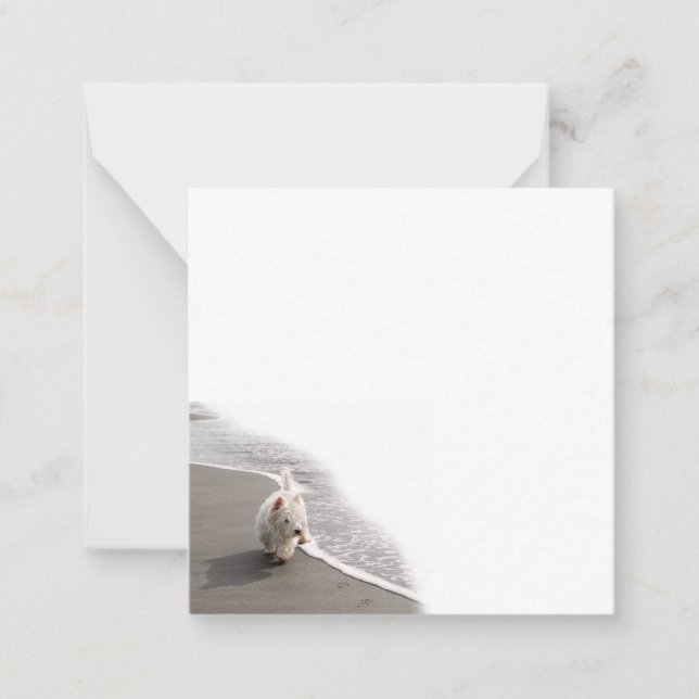 Correspondance Carte de note plate de la photo Westie (Devant)