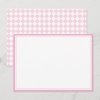 Correspondance Carte de note plate design classique rose clair