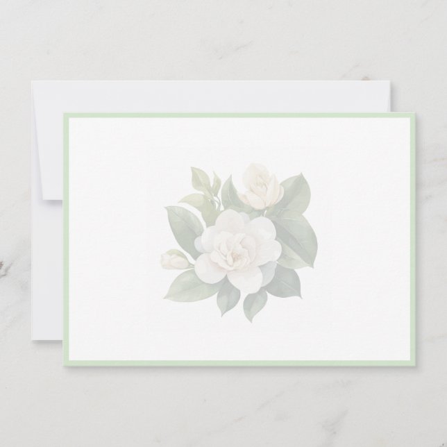 Correspondance Carte de note plate florale (Devant)