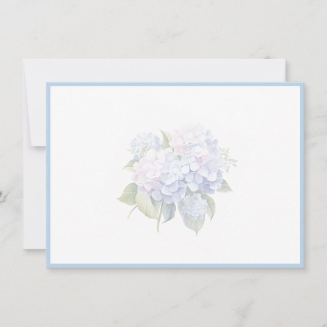 Correspondance Carte de note plate Hydrangea (Devant)