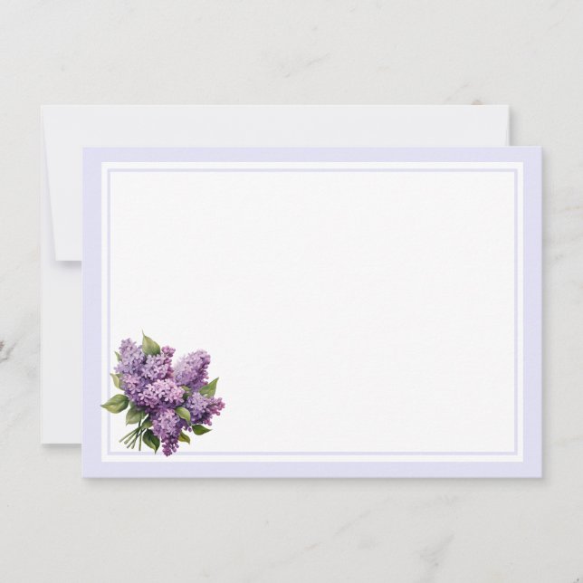 Correspondance Carte de note plate - Lilas (Devant)