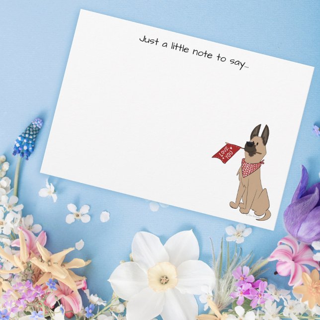 Correspondance Carte de note plate Love You Cute Dog (Créateur téléchargé)