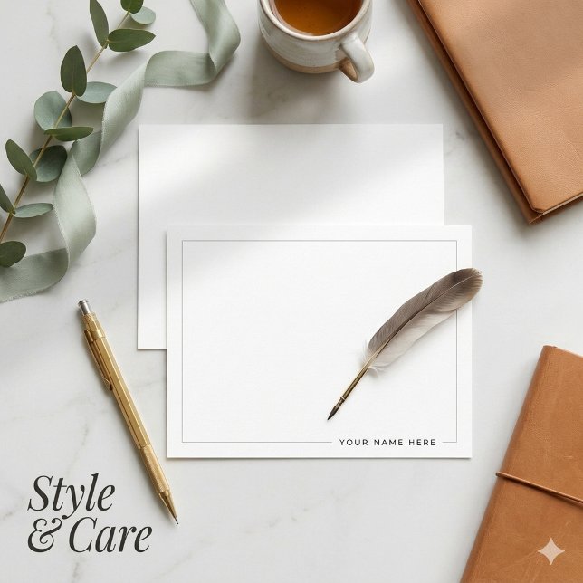 Correspondance Carte de note plate moderne personnalisée (Personalized Modern Flat Note Card)