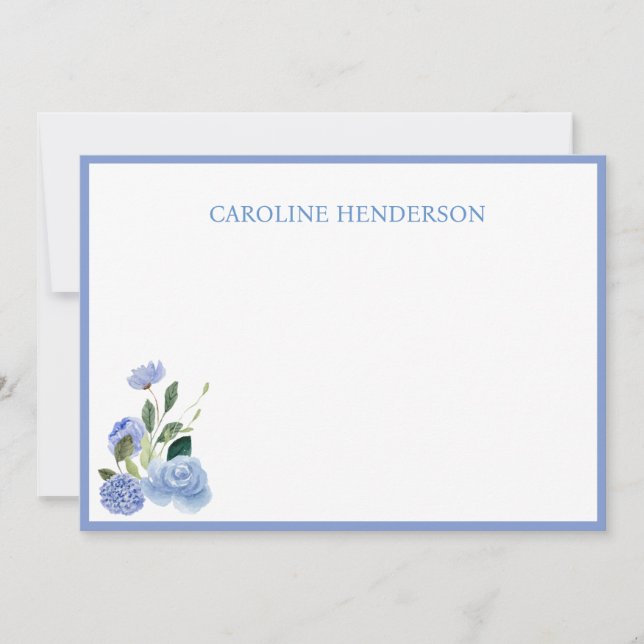 Correspondance Carte de note plate personnalisée avec nom et moti (Devant)