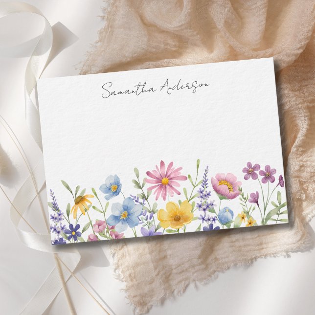 Correspondance Carte de note plate personnalisée Fleur de Wildflo (Créateur téléchargé)