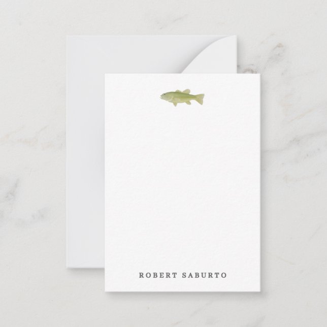 Correspondance Carte de note plate Poisson (Devant)