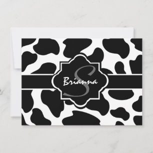 Correspondance Carte de note plate pour l'impression de vache