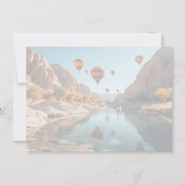 Correspondance Carte de note plate Scène du canyon Balloon (Devant)