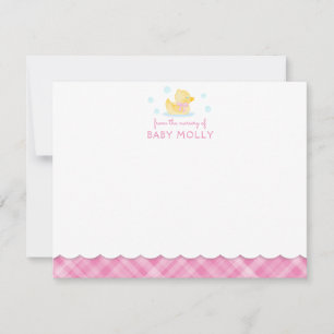 Correspondance Carte de note pour bébé en caoutchouc Ducky Preppy
