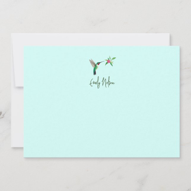 Correspondance Carte de note pour colibri à queue large personnal (Devant)
