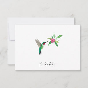 Correspondance Carte de note pour colibri à queue large personnal