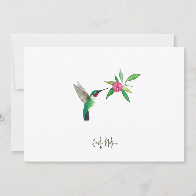 Correspondance Carte de note pour colibri à queue large personnal (Devant)