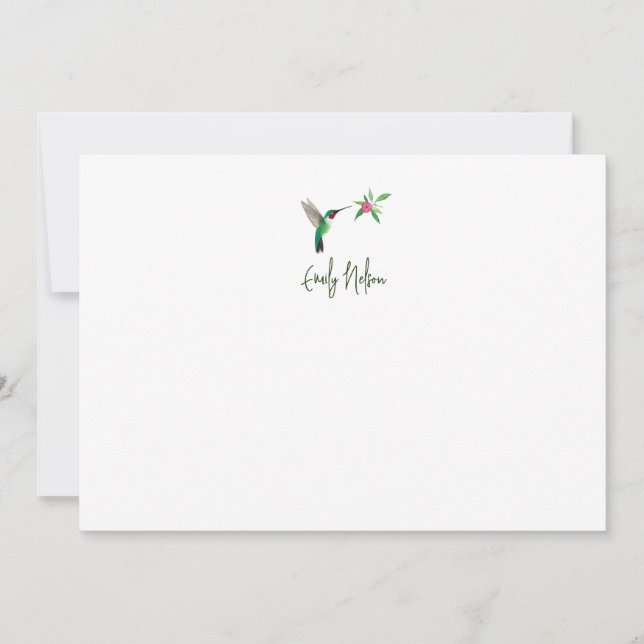 Correspondance Carte de note pour colibri à queue large personnal (Devant)