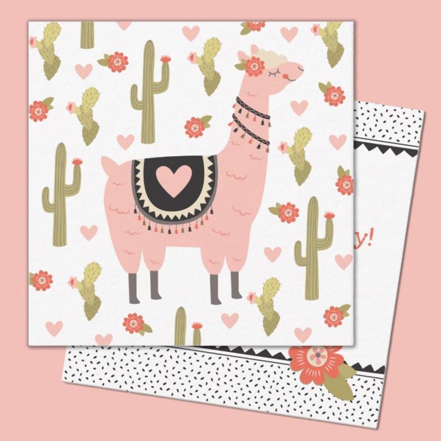 Correspondance Carte de note pour enfants Llama Valentine (Cute llama valentine.  Perfect for a kids classroom exchange. personalize it with your kids name.)