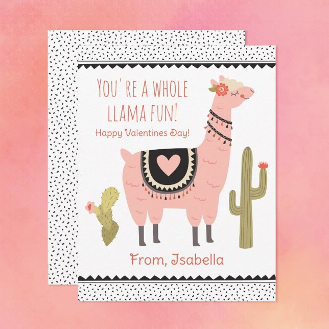 Correspondance Carte de note pour enfants Llama Valentine (Créateur téléchargé)