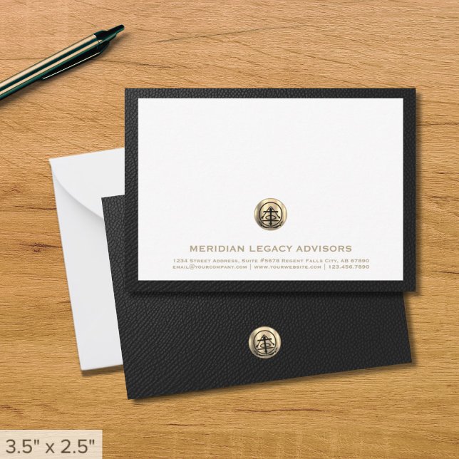 Correspondance Carte de note professionnelle élégante Emblem Or (Créateur téléchargé)