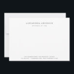 Correspondance Carte de note professionnelle minimaliste pour avo<br><div class="desc">Cette carte simple et minimaliste de papier à lettres personnalisées présente votre nom et vos informations en noir sur arrière - plan blanc. Personnalisez-le selon vos besoins. Parfait pour les cadres, les comptables, les avocats, les agents immobiliers, les analystes financiers, les consultants, les graphistes, les écrivains, les architectes d'intérieur et...</div>