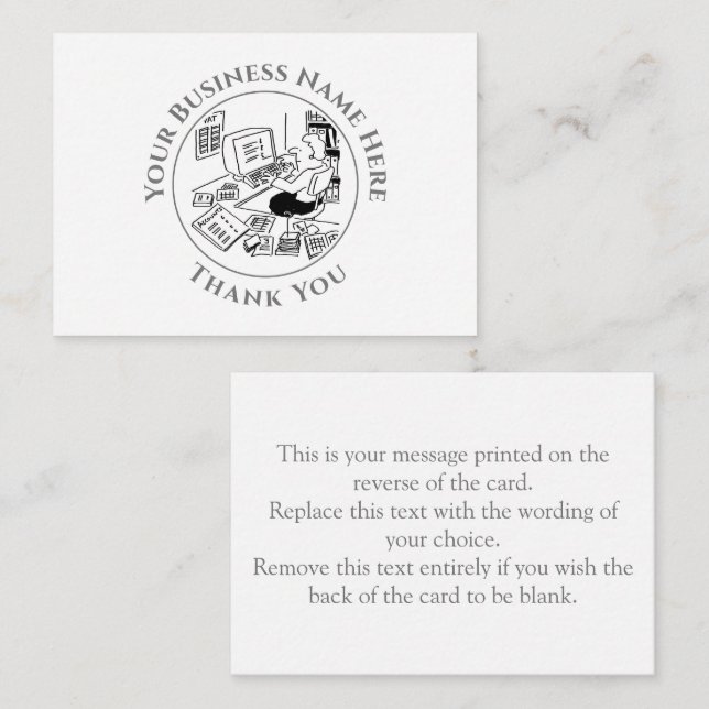 Correspondance Carte de note Remerciements du support Office (Devant / Derrière)