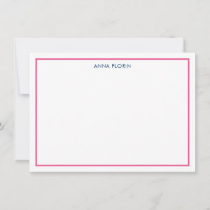 Correspondance Carte de note rose simple