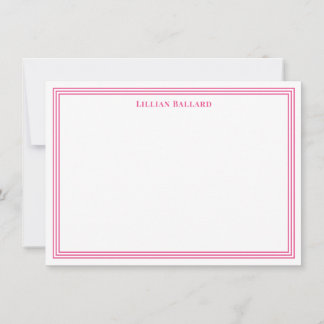 Correspondance Carte de note rose vif