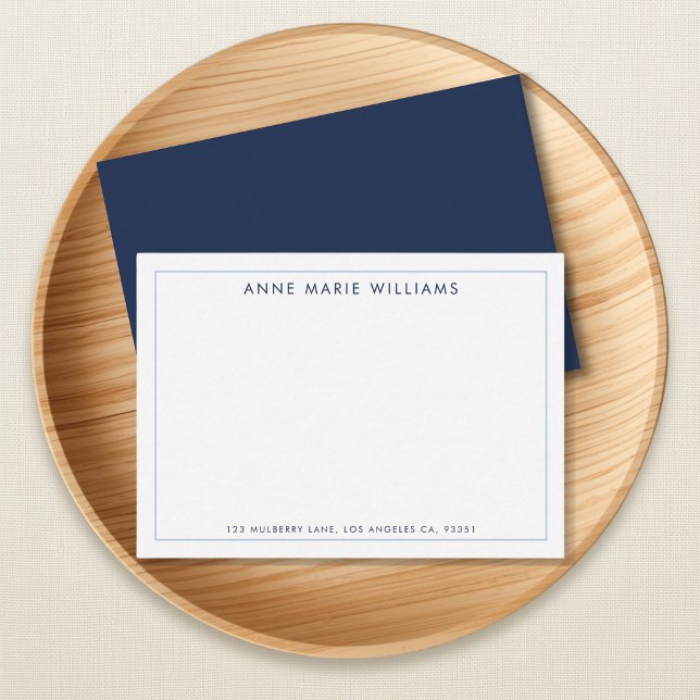 Correspondance Carte de note simple avec bordure bleue (Créateur téléchargé)