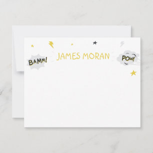 Correspondance Carte de note super-héros pour enfants