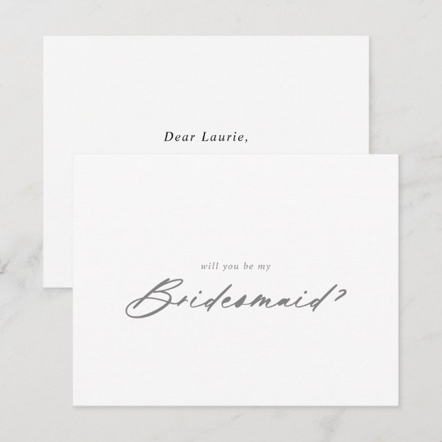 Correspondance Carte de note sur la proposition d'une servante d' (Devant / Derrière)