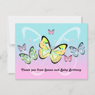 Correspondance Carte de note sur les papillons pastel doux