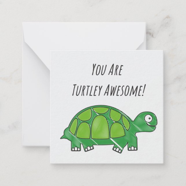 Correspondance Carte de note Turtley Awesome (Devant)