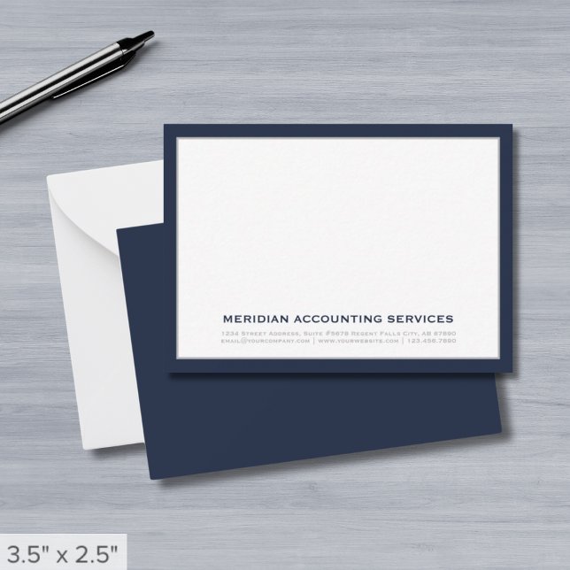Correspondance Carte de notes commerciales bleu et gris marine (Créateur téléchargé)