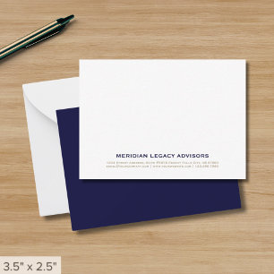 Correspondance Carte de notes commerciales bleu marine et or