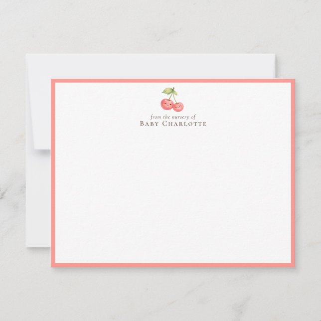 Correspondance Carte de notes de la nurserie Cerise sucrée (Devant)