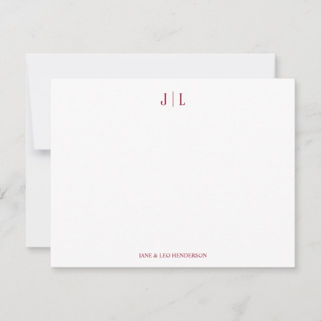 Correspondance Carte de notes de mariage personnalisée avec monog (Devant)