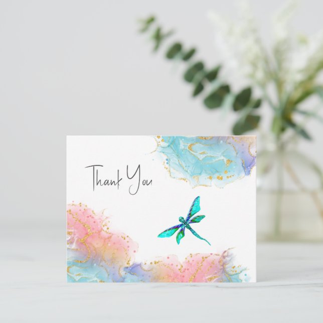 Correspondance Carte de notes Dragonfly Thank You (Debout devant)