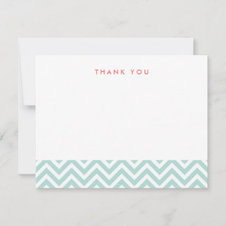 Correspondance Carte de notes Mint Simple Chevron Thank