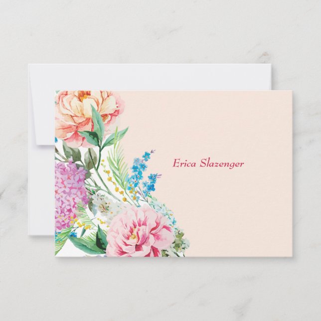 Correspondance Carte de notes Peonies et Lilacs (Devant)