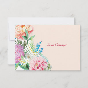 Correspondance Carte de notes Peonies et Lilacs