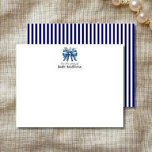 Correspondance Carte de notes tendance rayée marine pour nurserie