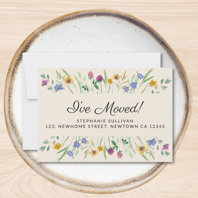 Correspondance Carte de notification de déménagement florale mini (Créateur téléchargé)